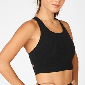 Fabletics Lauren sculptknit Seamless Black Sports Bra